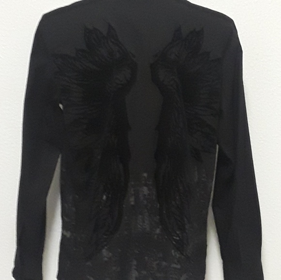 👹SOLD👹Roar Mens LG Velvet Spell Out Shirt Black - Picture 3 of 7